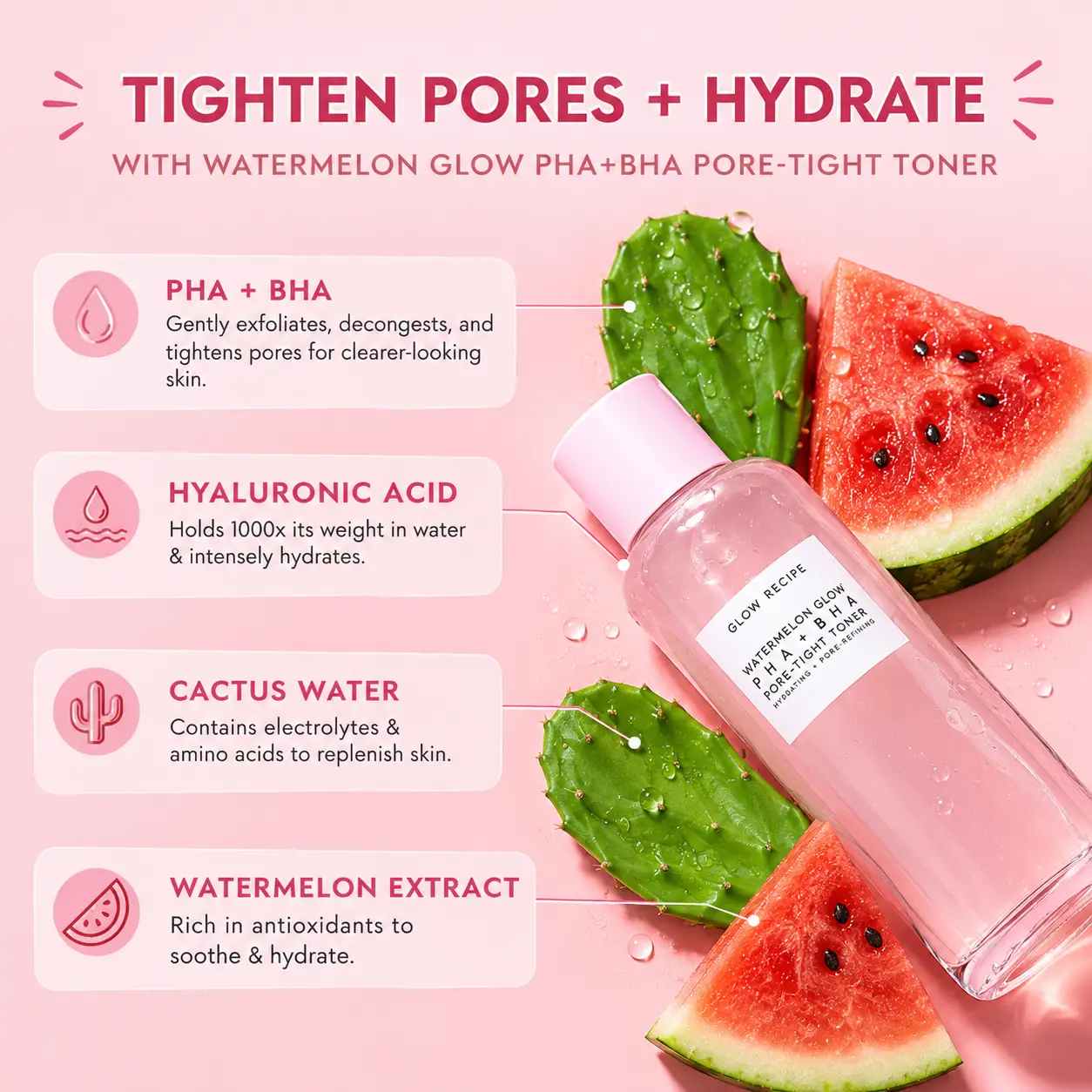 MINI WATERMELON GLOW PHA+BHA PORE-TIGHT TONER – Image 4