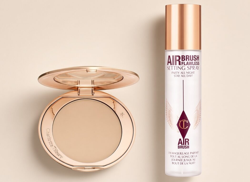 THE AIRBRUSH FLAWLESS FEELING MINI SITTING SPRAY AND MINI COMPACT POWDER